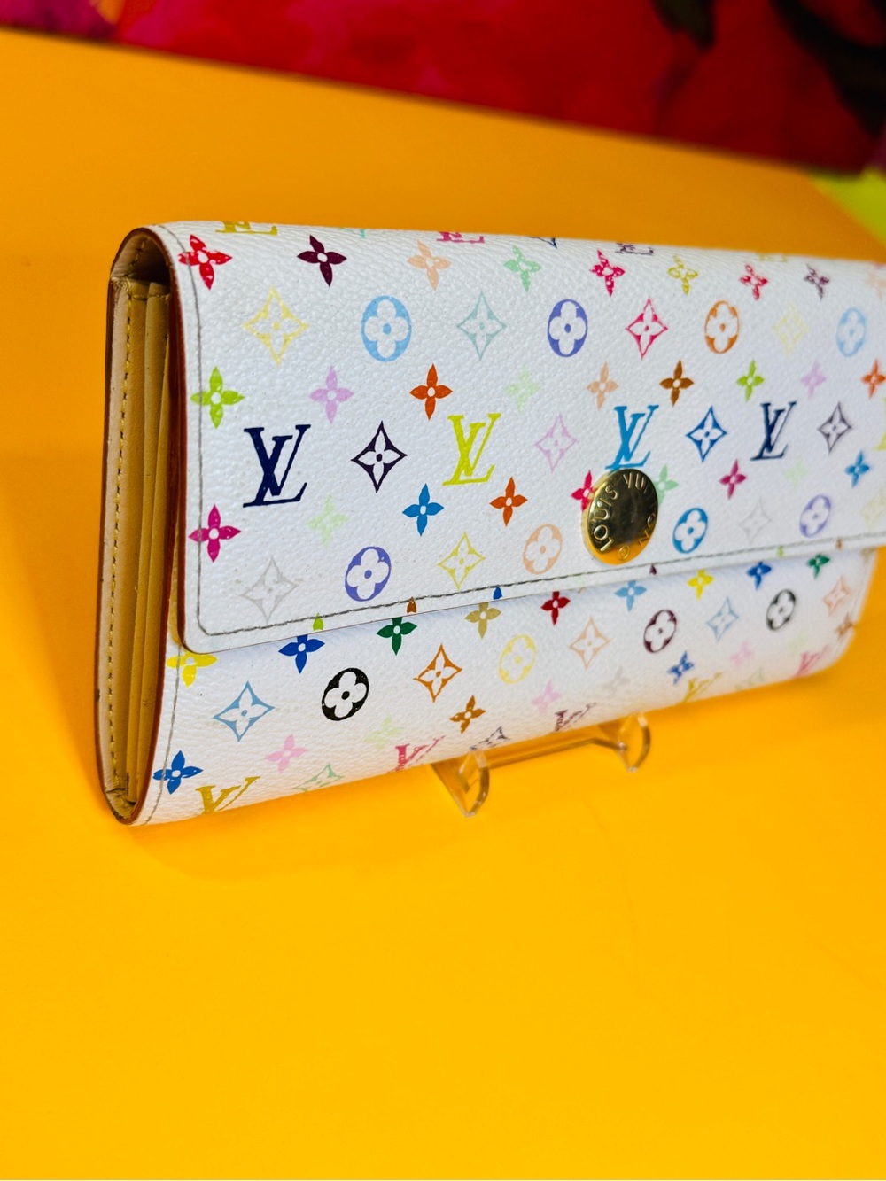 Louis Vuitton White Multicolor Monogram Long Wallet - Picture 2 of 14